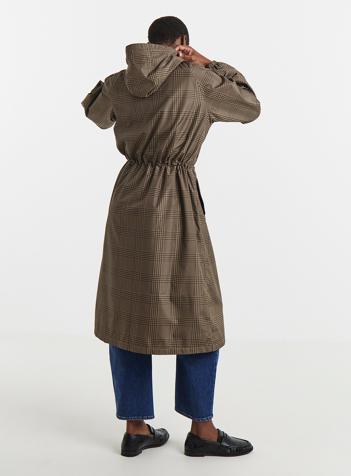 JD WILLIAMS Check Print Longline Lightweight Raincoat 32-34 - Image 2 thumbnail
